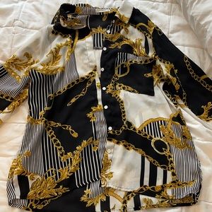 BLACK AND GOLD BLOUSE